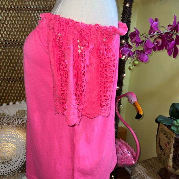 Lilly Pulitzer NWT Fayette Eyelet Sleeve Top Raz Berry Size XS - Picture 9 of 10